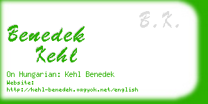 benedek kehl business card